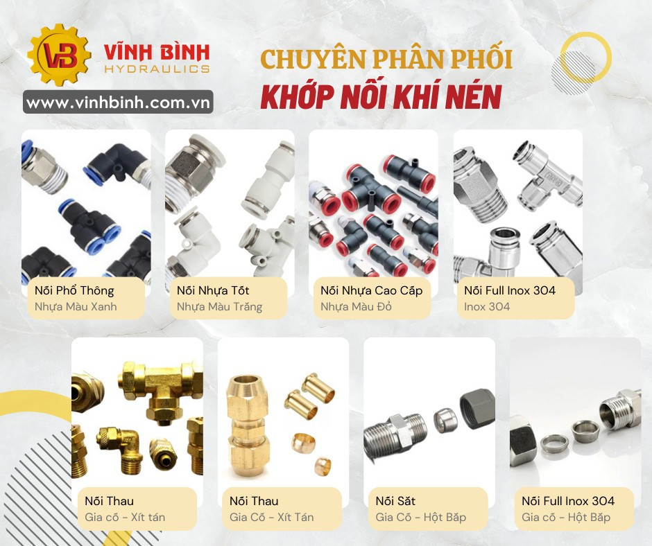 Các Loại Khớp Nối Hơi Khí Nén