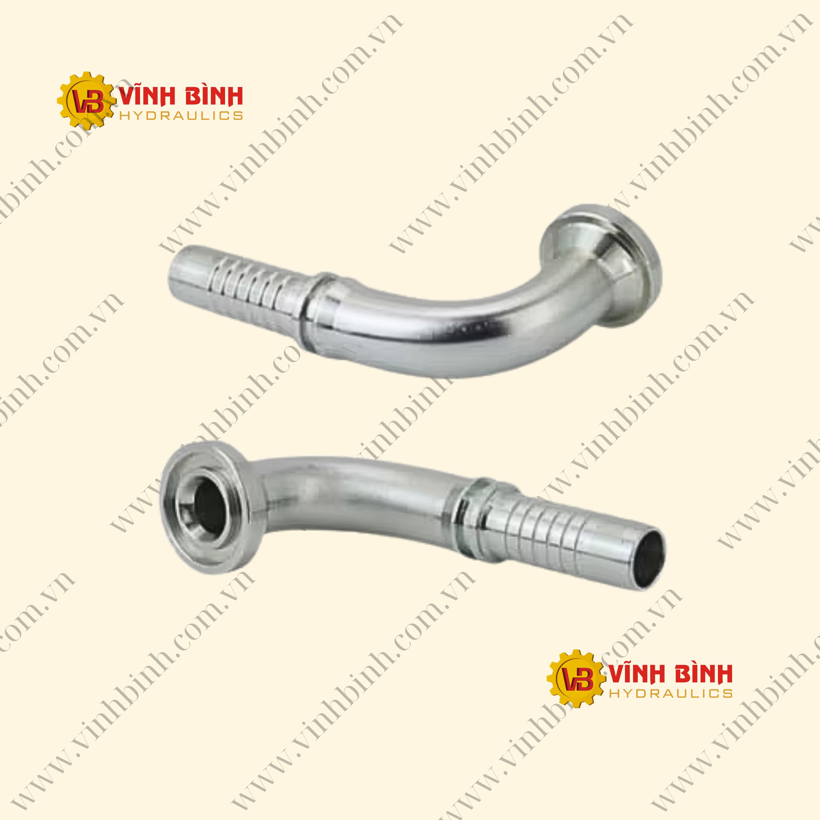 Đầu Thủy Lực - Mặt Bích Flange cong 90 độ