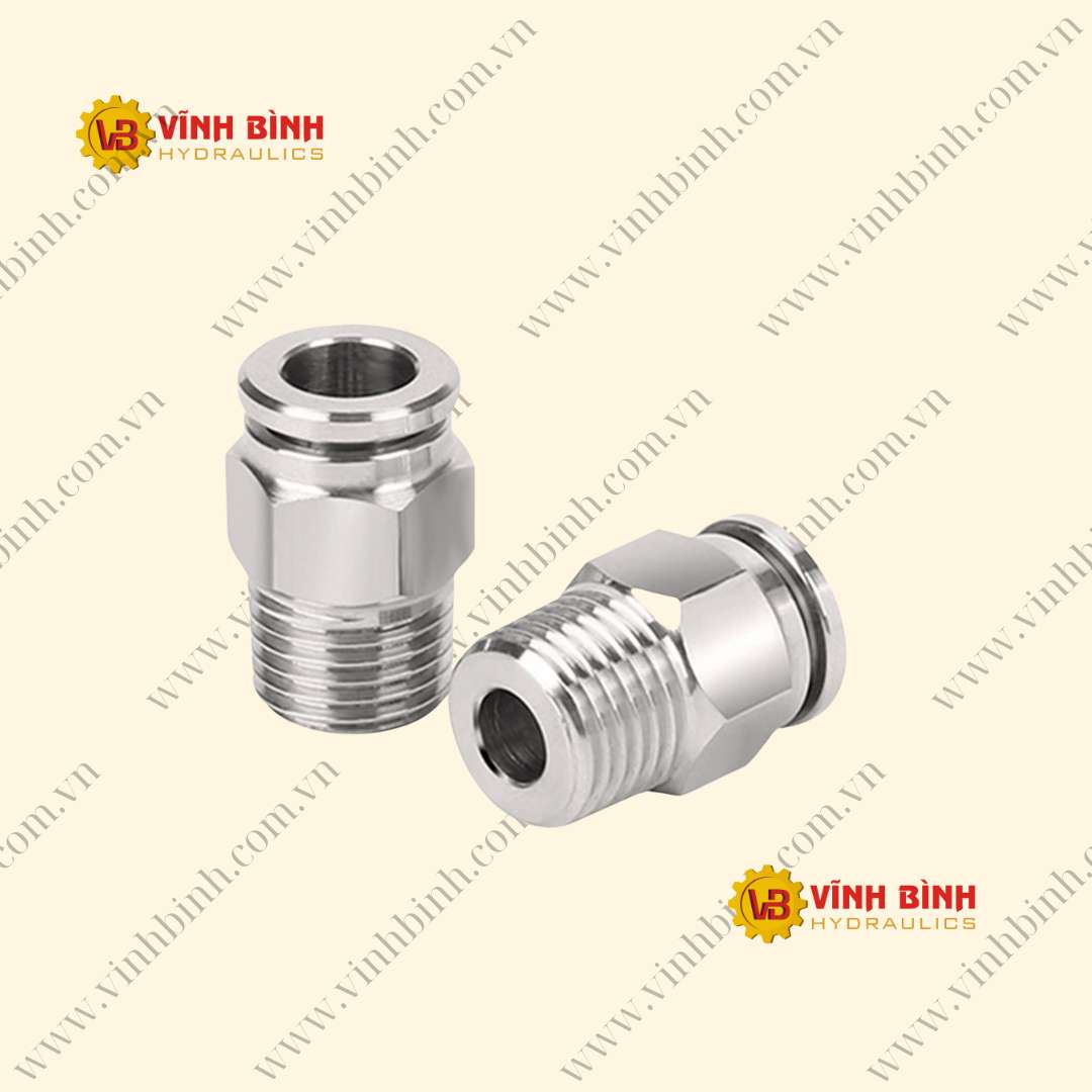 PC - Nối Ống PU Ra Răng Ngoài - INOX 304