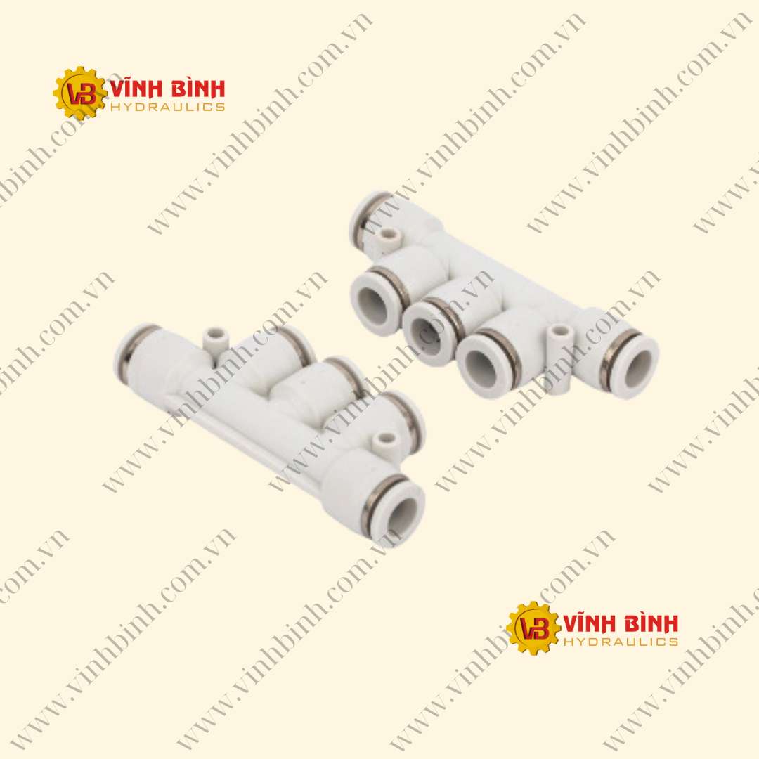 PK - Nối 5 Đầu Ống PU Giống Nhau - Trắng - Loại Tốt 