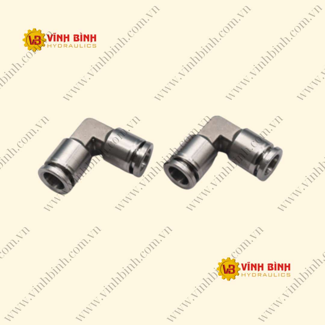 PV - Nối 2 Đầu Ống PU Cong INOX 304 