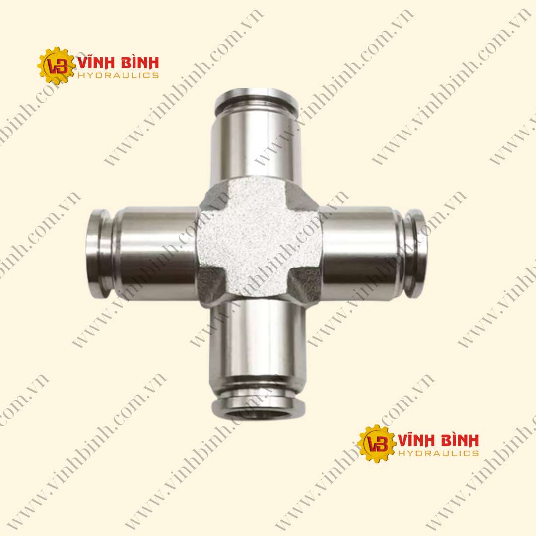 PZA - Nối 4 Đầu Ống PU Giống Nhau - INOX 304 