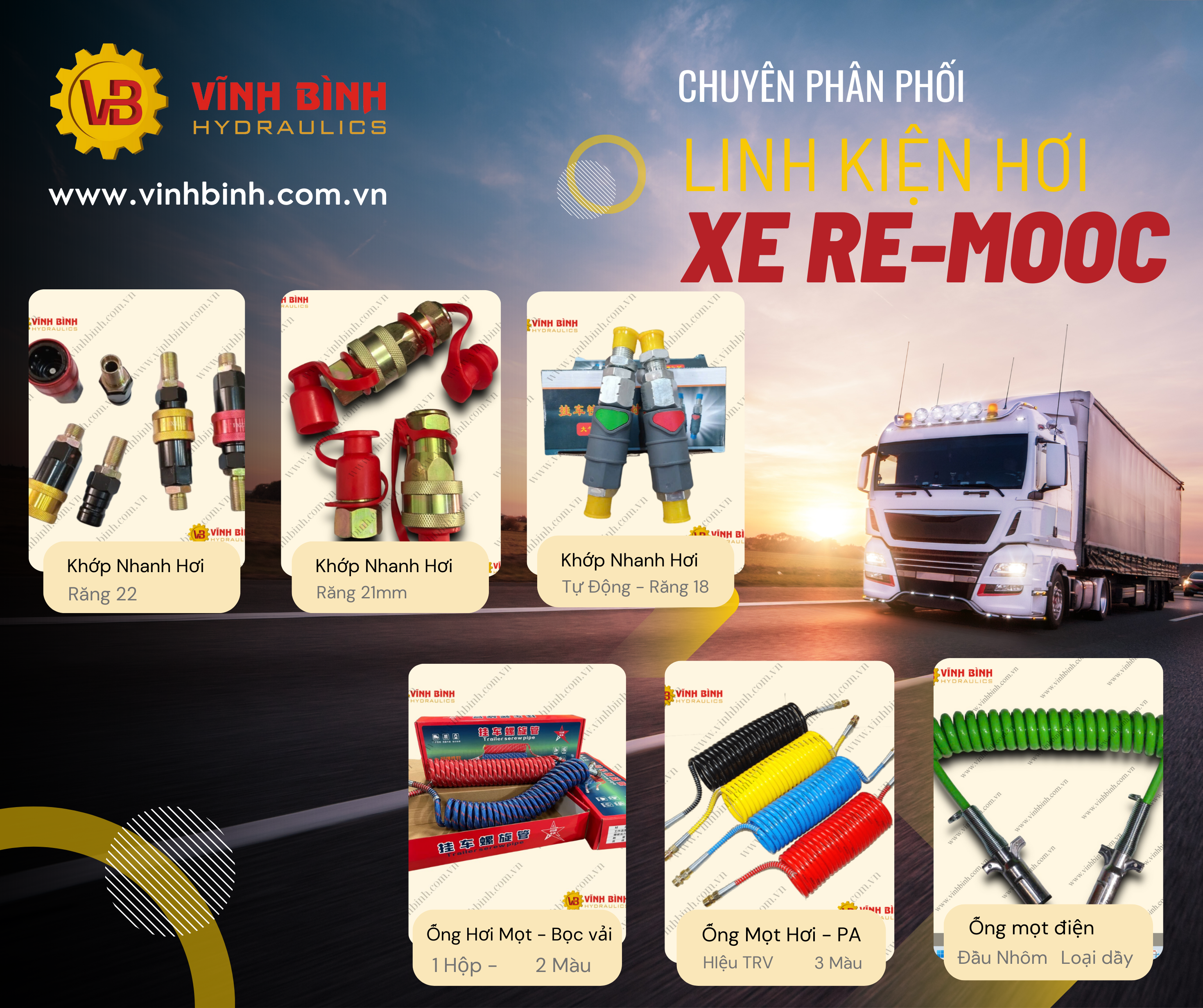 Phụ kiện khí nén & điện chuyên dụng cho xe đầu kéo – mooc container