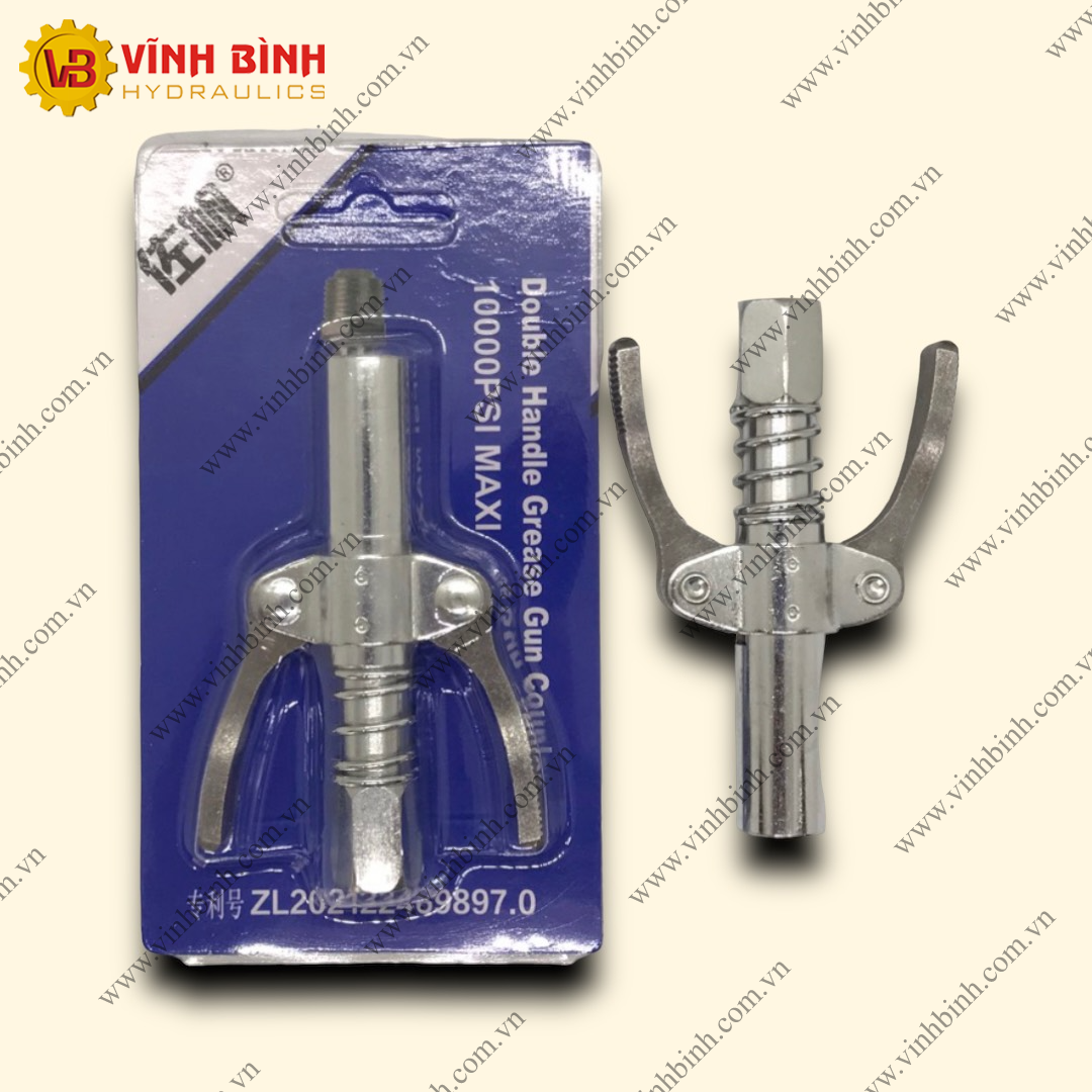 Đầu Bơm Mỡ Bò Gài Nhanh - 2 Kẹp