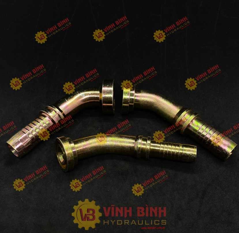 Đầu Thủy Lực - Mặt Bích Flange cong lơi 45 độ