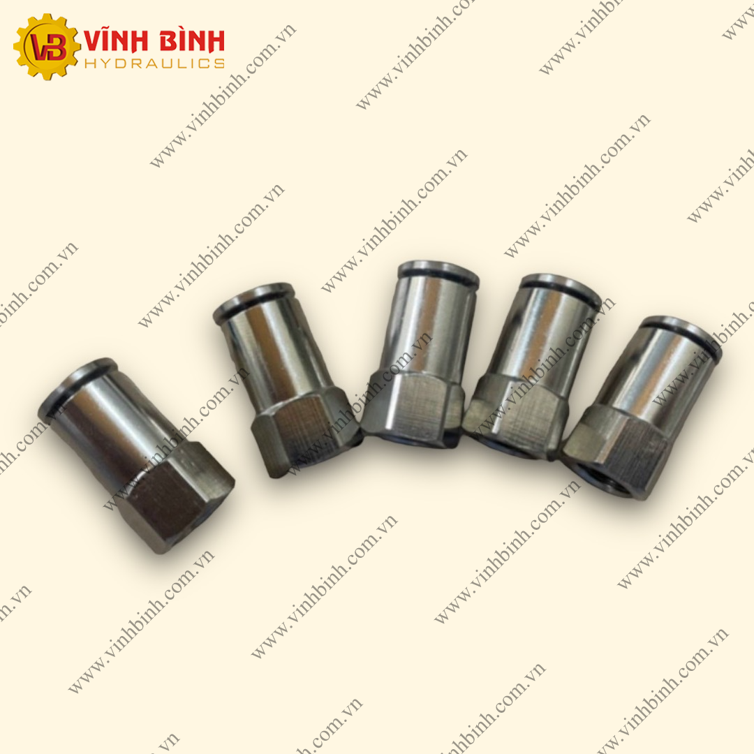 PCF - Đầu Nối Nhanh Hơi Khí Nén PU Ren Trong - Inox 304