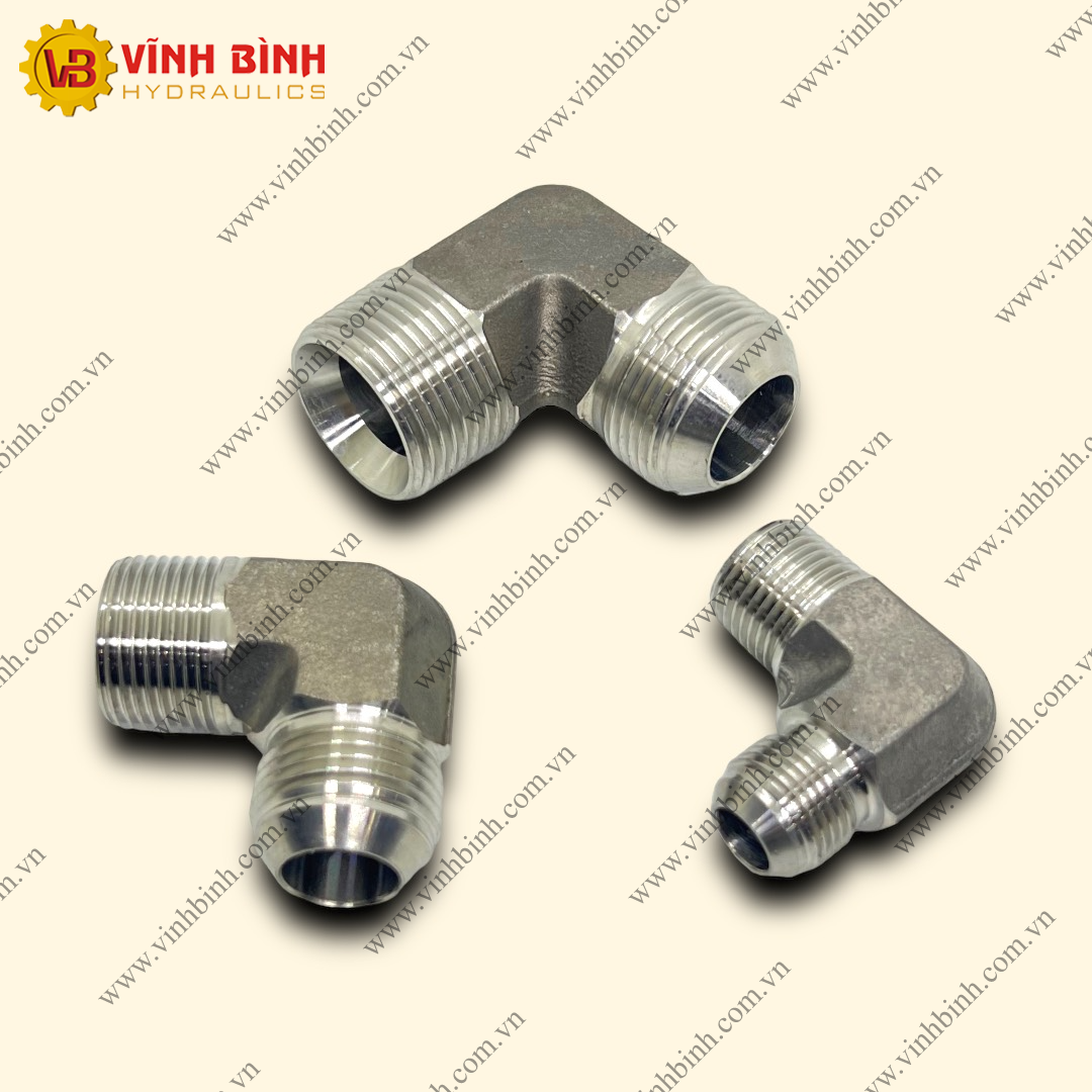 Male JIC to NPT Connector 90° Elbow - Stainless Steel 304